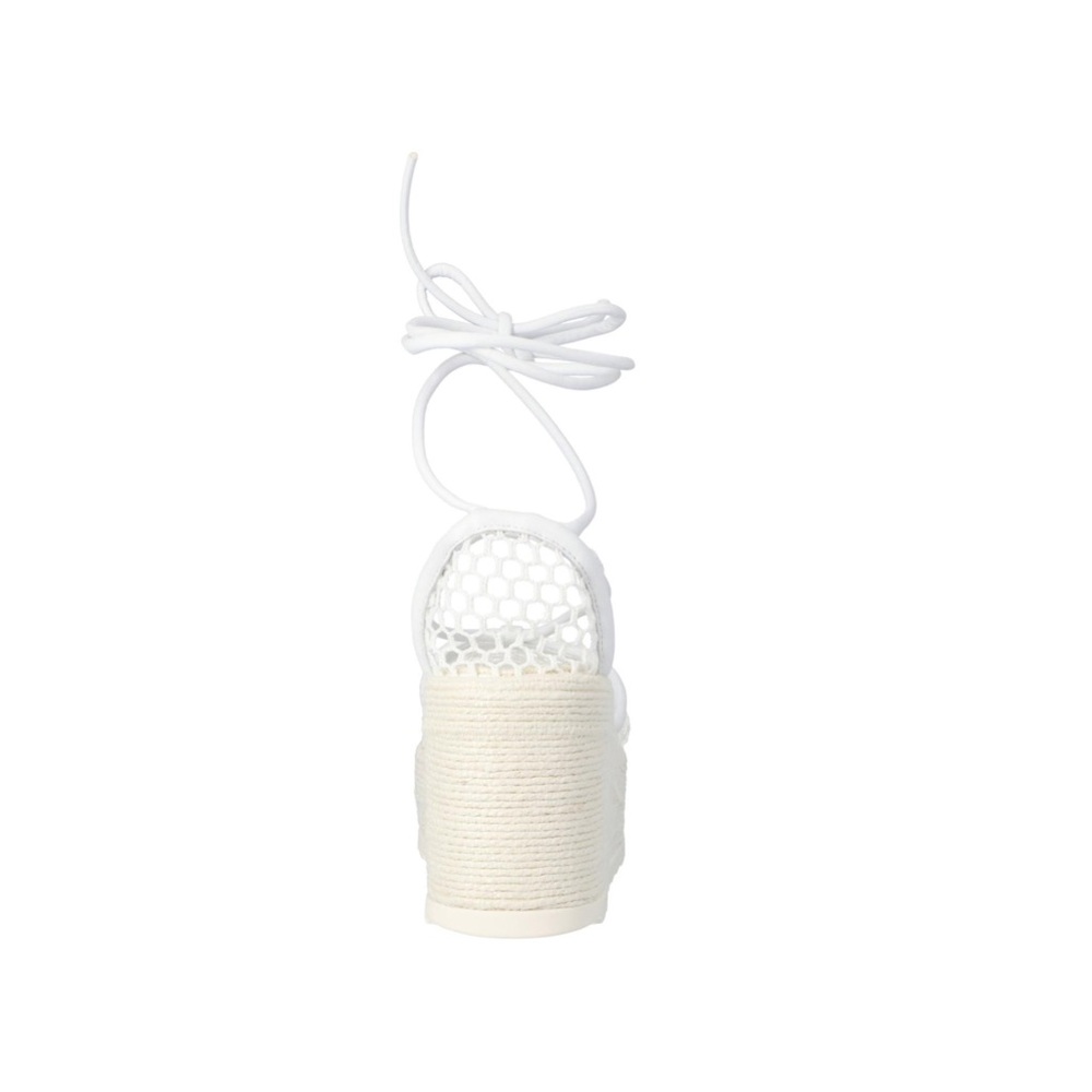 BOTTEGA VENETA MESH ESPADRILLE PLATFORM WEDGES WOMEN WHITE | WHITE SANDALS - Picture 9 of 16